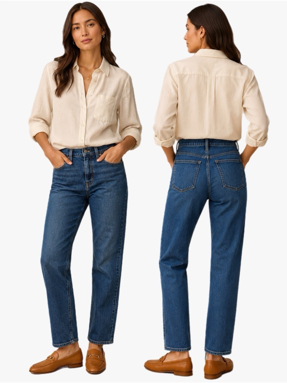 J Crew High Rise Classic Vintage Straight Leg Jeans in Dark Indigo Women’s Sz 25